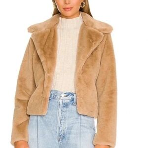 Revolve Faux Fur Jacket in Beige